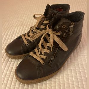 Rieker Brown Ankle Boots Lace Up Zip Up Gum Bottom Women’s Size 8.5